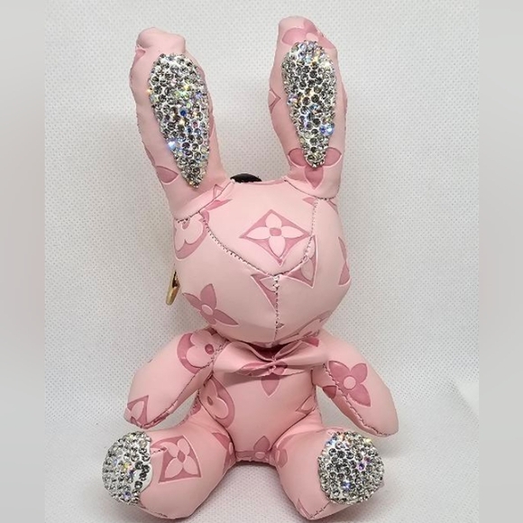 POPULAR CUTE PRINT BLING BUNNIES PINK NEW - Picture 2 of 3
